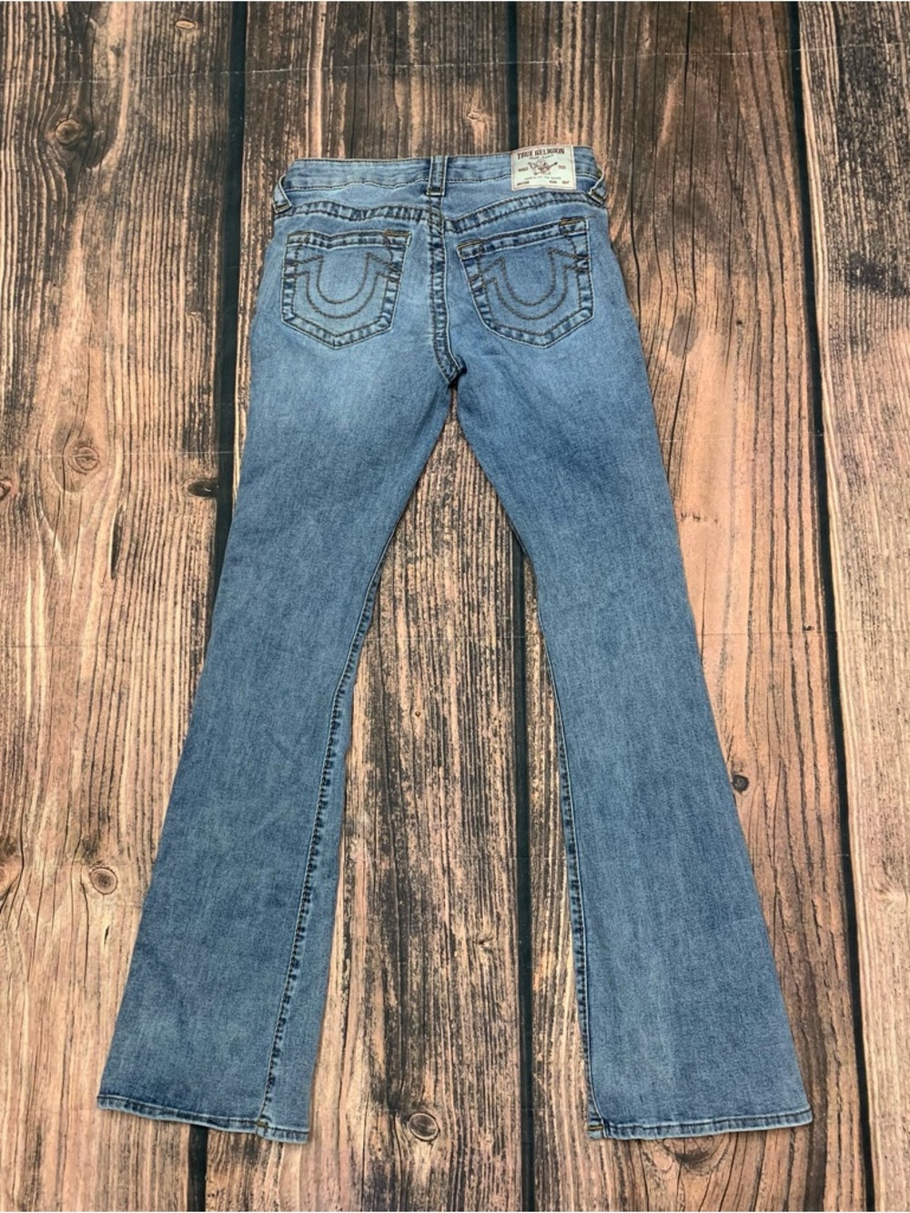 True Religion Jeans Womens 27 Boot Cut Mid Rise Stretch Denim Becca Light Wash